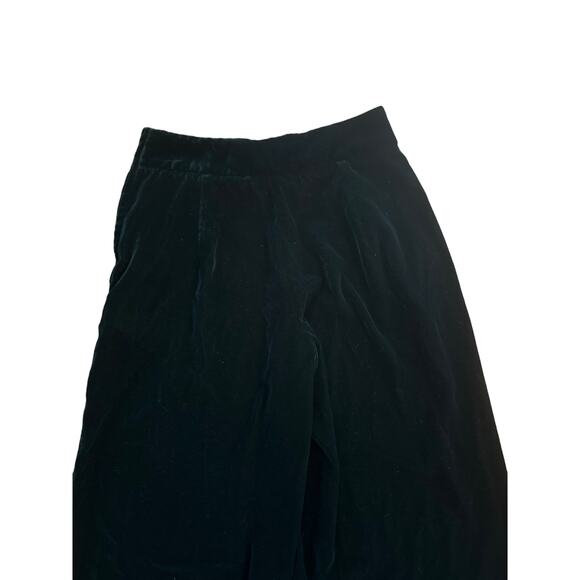 Women US-2 Fat Face Copper & Black Teal Green Velvet Wide Leg Pants Holiday - Picture 5 of 5